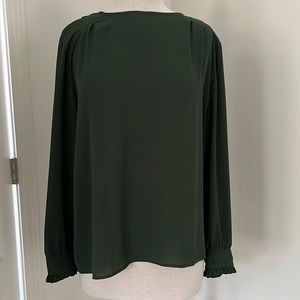 Loft Olive Green Flowing Blouse